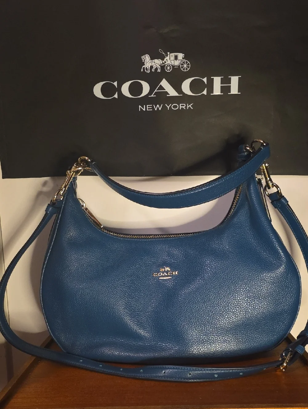 Coach Hadley  Teal Blue Hobo Shoulder / Crossbody
